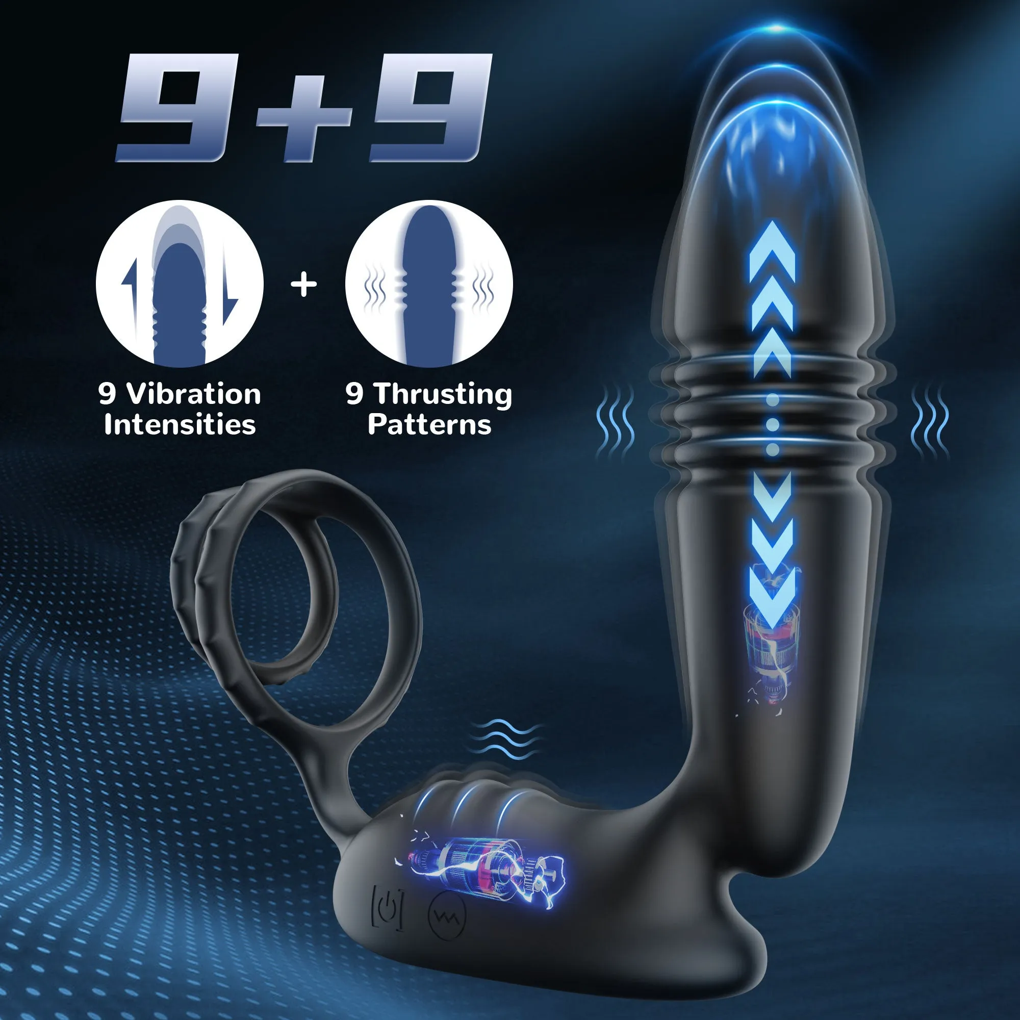 Prostate Massager Anal Plug Vibrators with Penis Ring