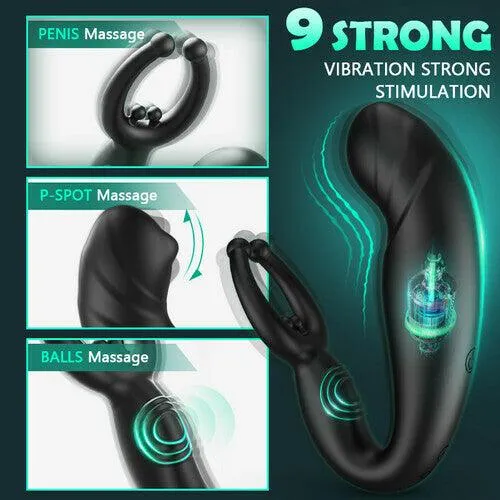 Rainstorm Bead Massage P-spot 9 Vibrating Prostate Massager with Remote Control Anal Vibrator Adult Sex Toys