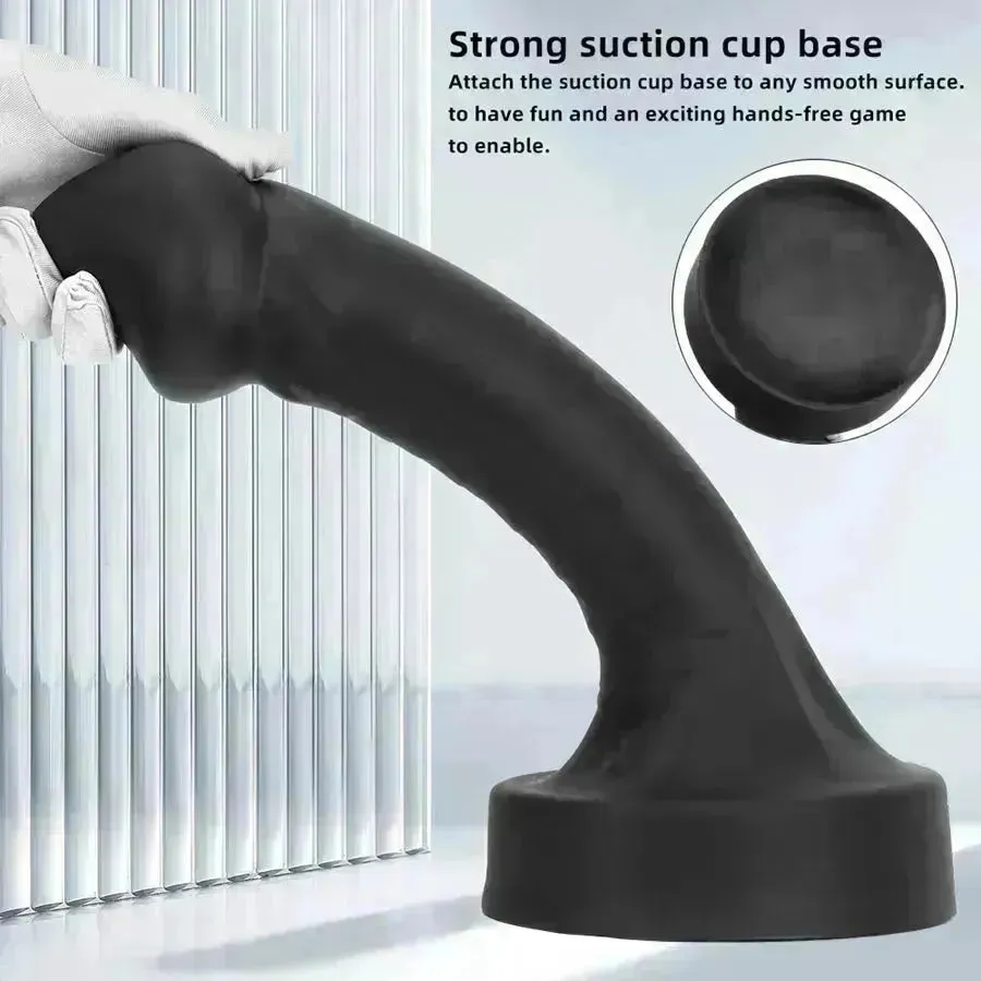 Realistic Silicone Huge Black Dildo