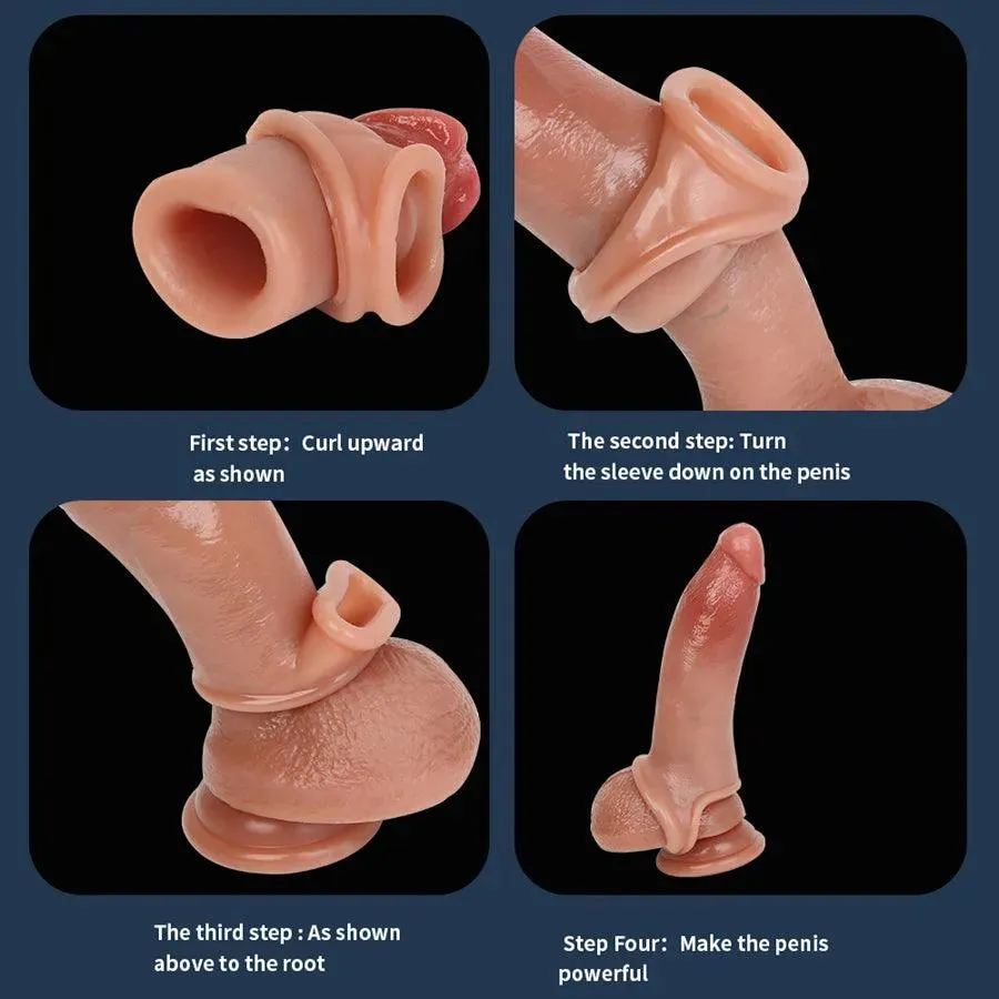 Realistic Silicone Penis Extender Sleeve