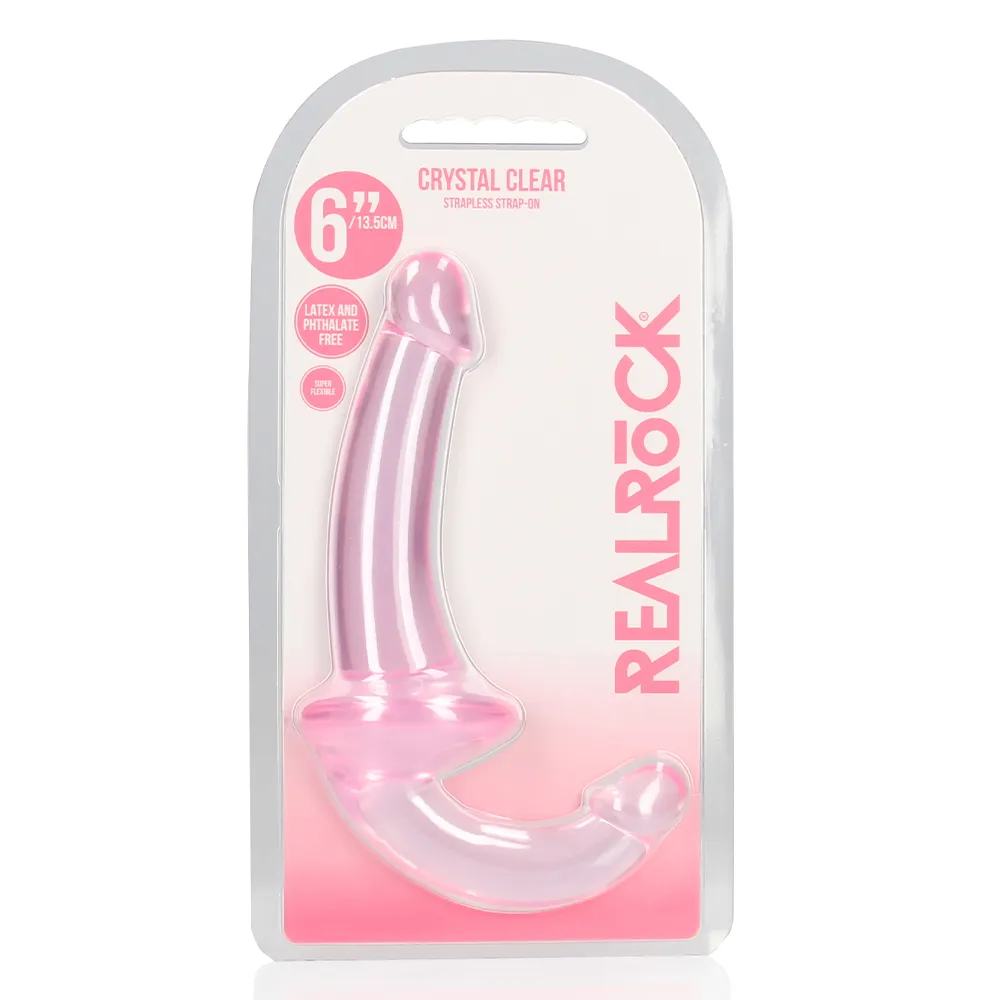 RealRock Crystal Clear 6" Jelly Strapless Strap-On