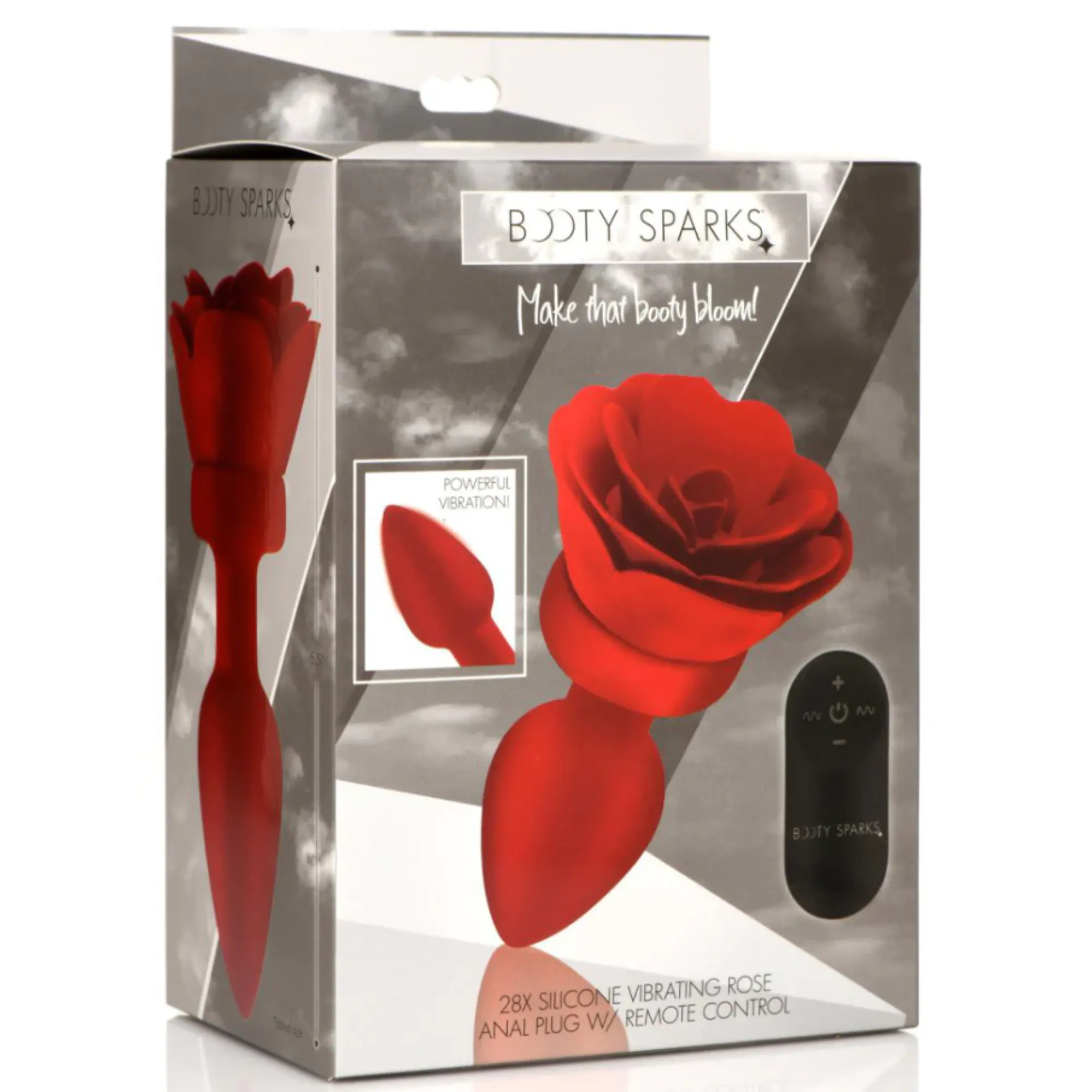 Rechargeable Silicone Vibrating Rose Anal Plug