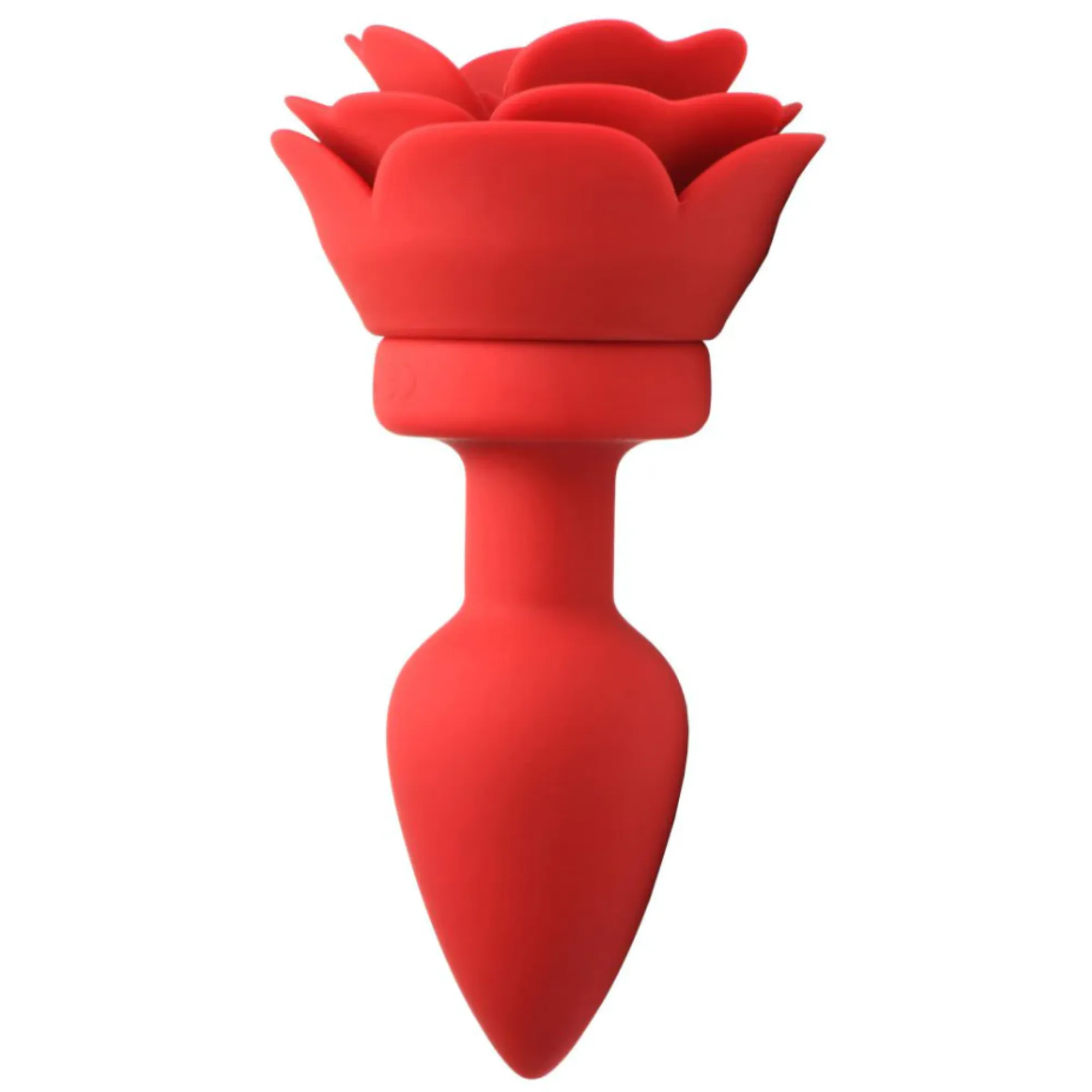 Rechargeable Silicone Vibrating Rose Anal Plug