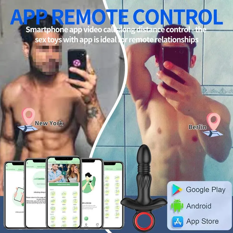 Remote Bluetooth Thrusting Butt Plug Vibrator