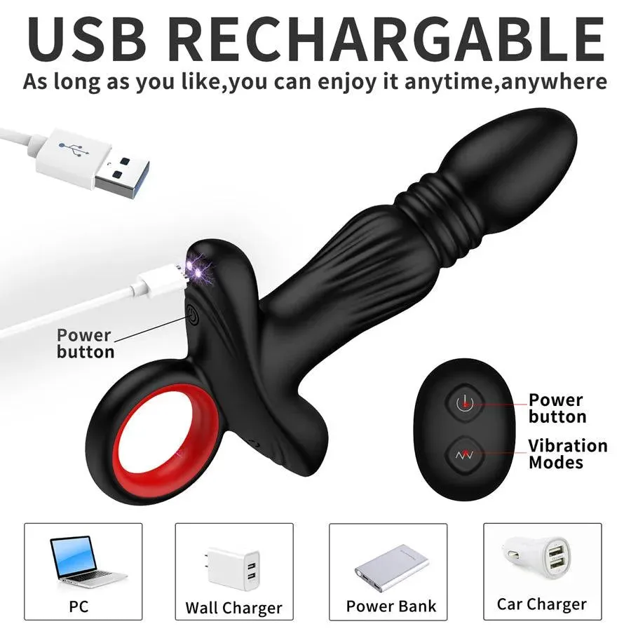 Remote Bluetooth Thrusting Butt Plug Vibrator