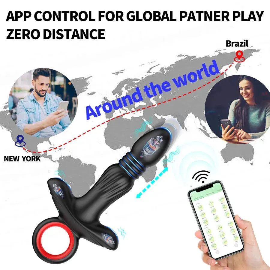 Remote Bluetooth Thrusting Butt Plug Vibrator