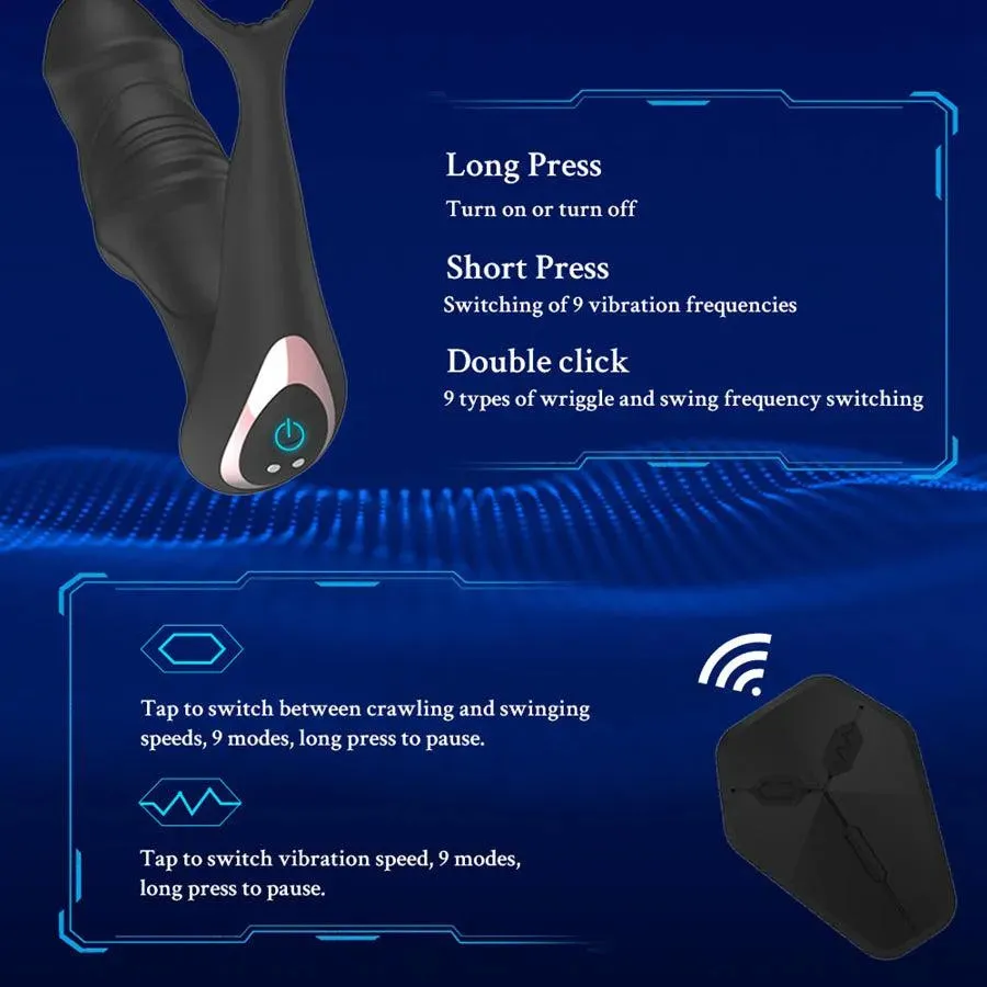 Remote Control 3-In-1 Thrusting Fingering Prostate Massager