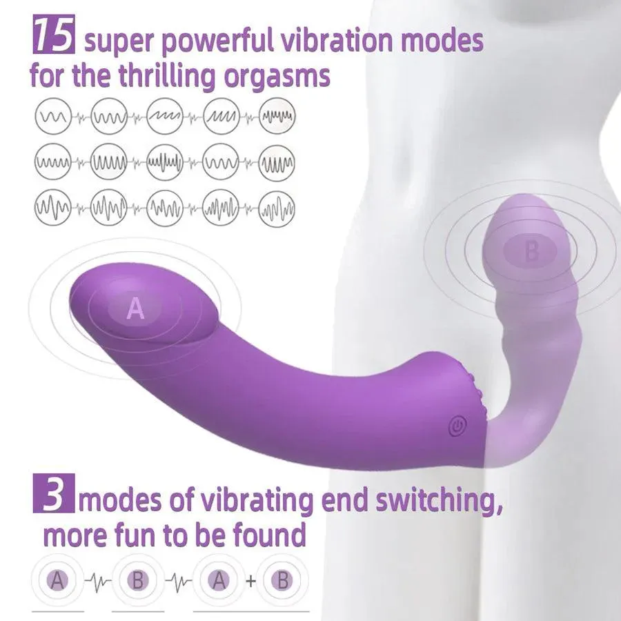 Remote Control Lesbian Harness Strap On Vibrator