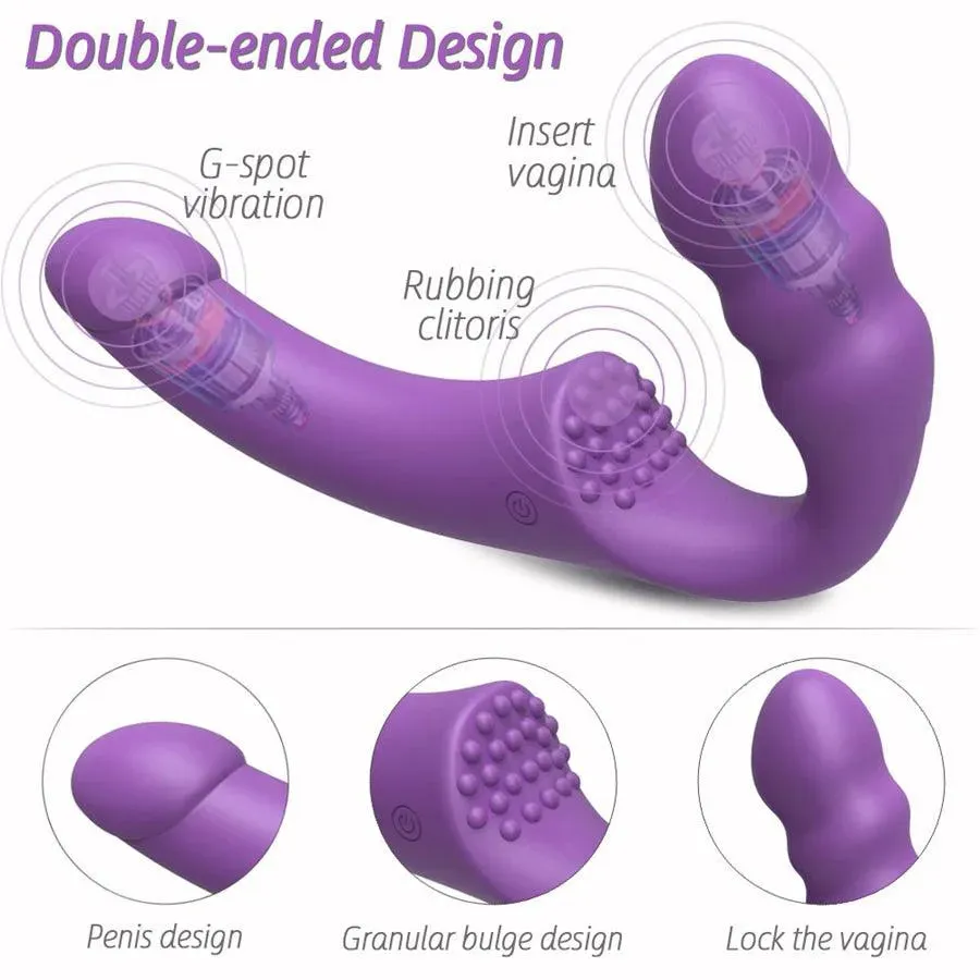 Remote Control Lesbian Harness Strap On Vibrator