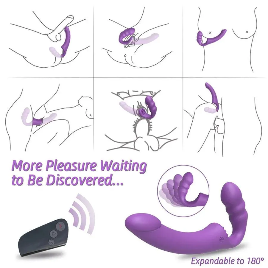 Remote Control Lesbian Harness Strap On Vibrator