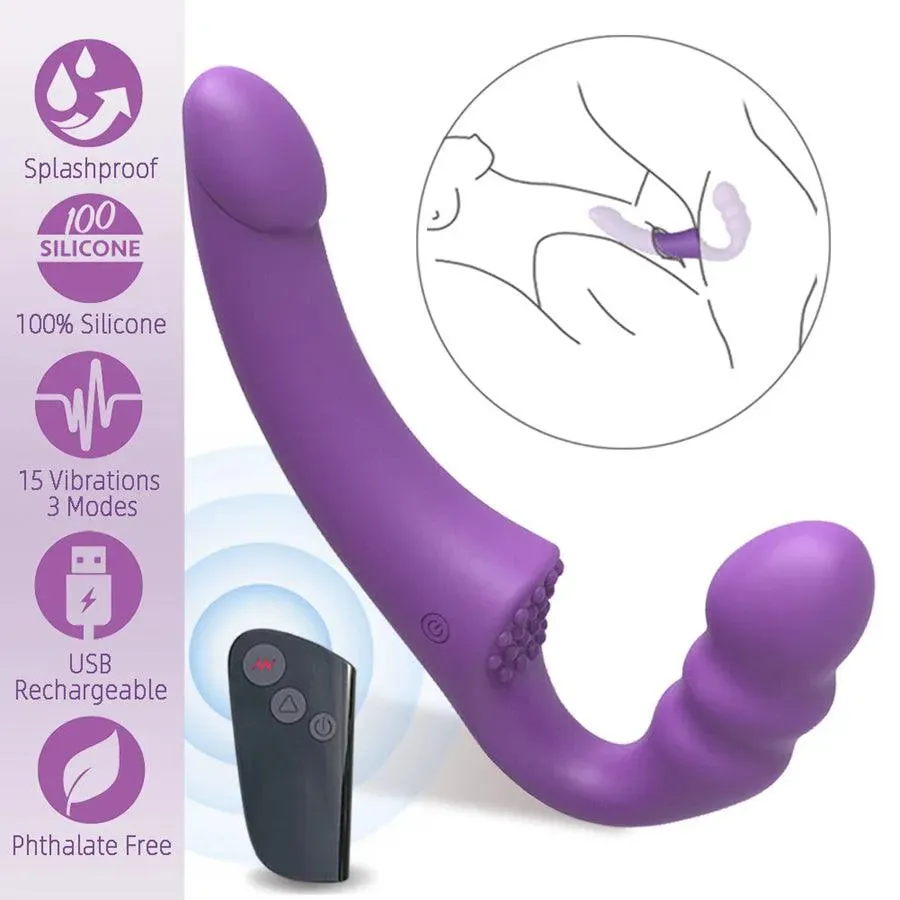 Remote Control Lesbian Harness Strap On Vibrator