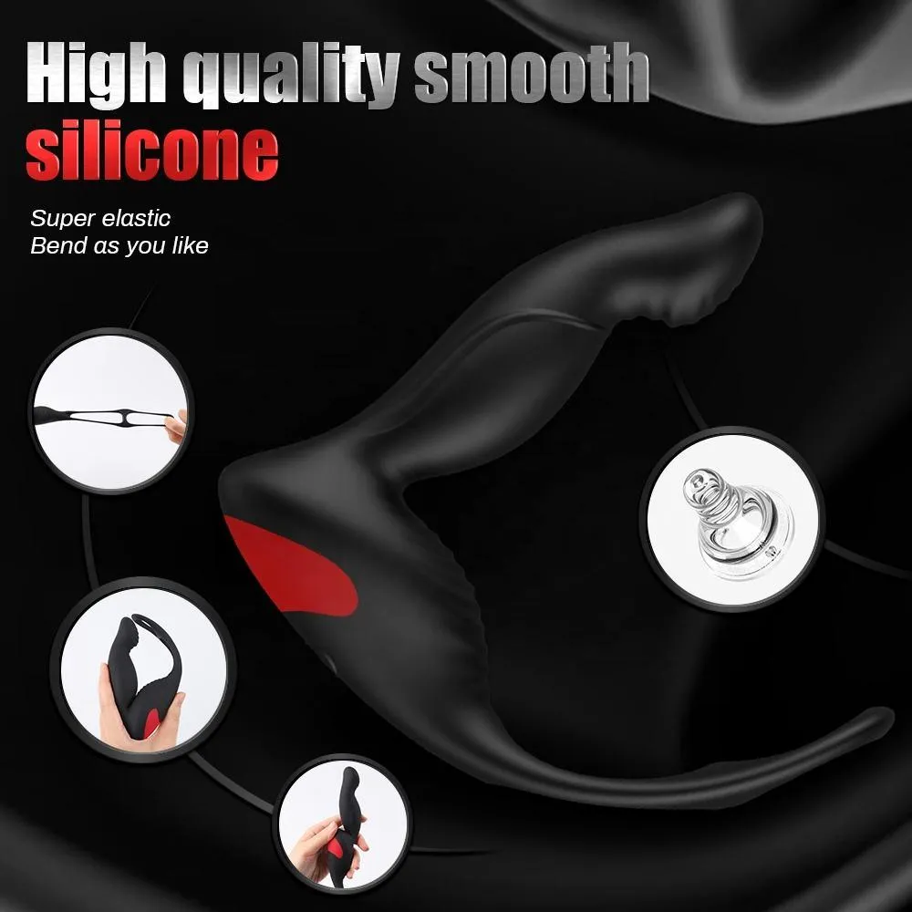 Remote Control Male Prostate Massager Vibe Anal Plug With Penis Ring