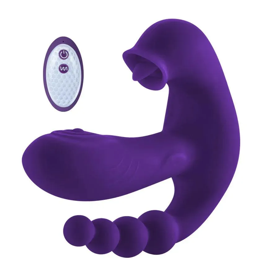 Remote Control Triple Flapping Wearable Vibrator
