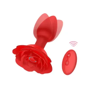 Remote Flower Vibrating Anal Butt Plug