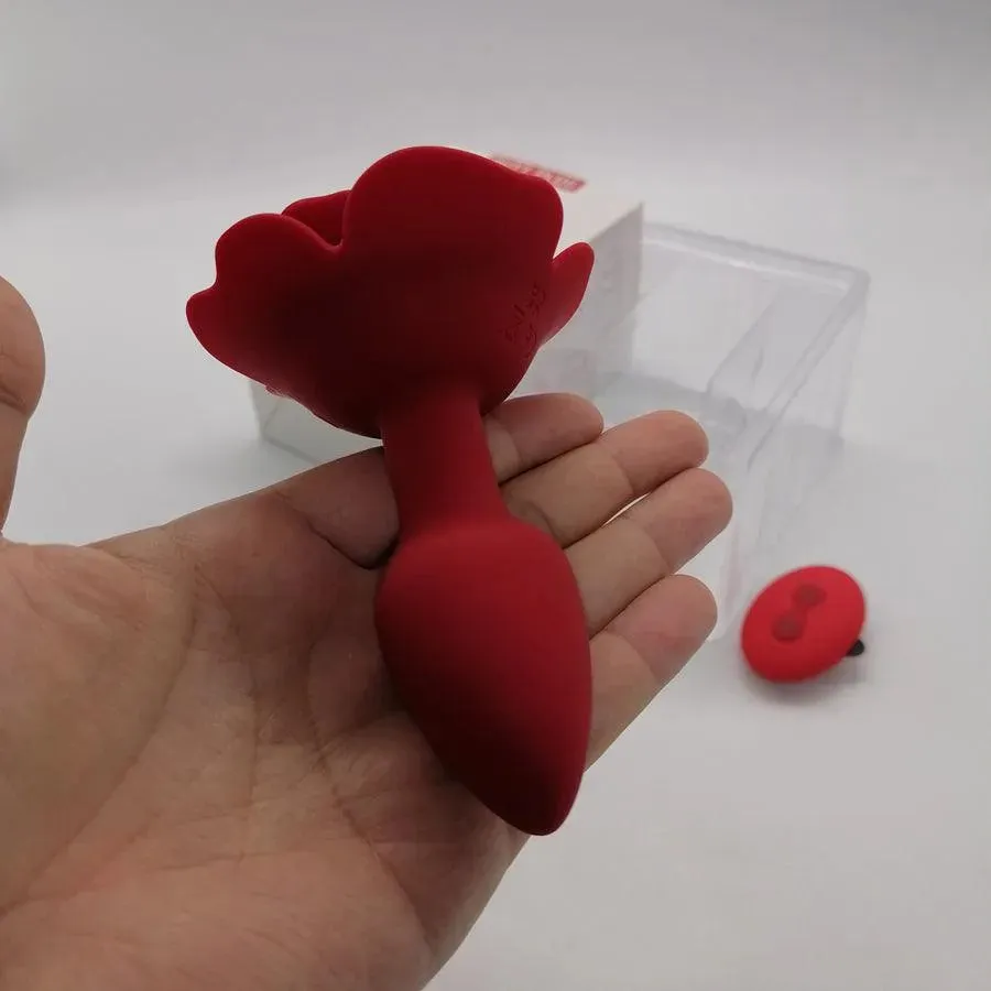 Remote Flower Vibrating Anal Butt Plug