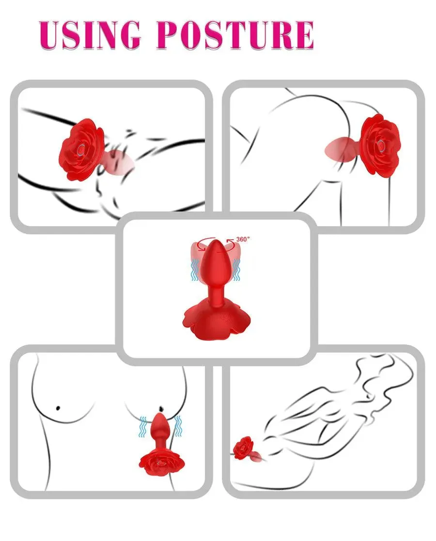 Remote Flower Vibrating Anal Butt Plug