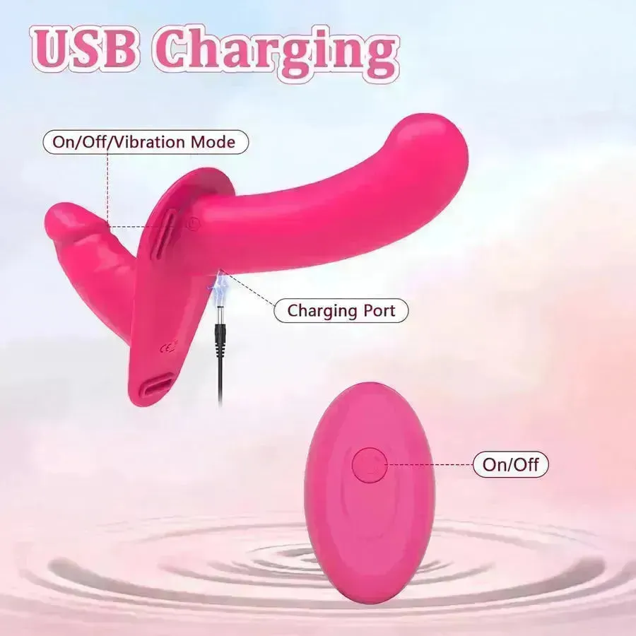 Remote Wearable Lesbian Strap On Vibrator
