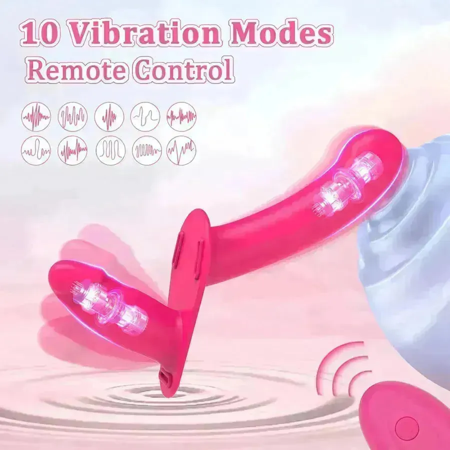 Remote Wearable Lesbian Strap On Vibrator