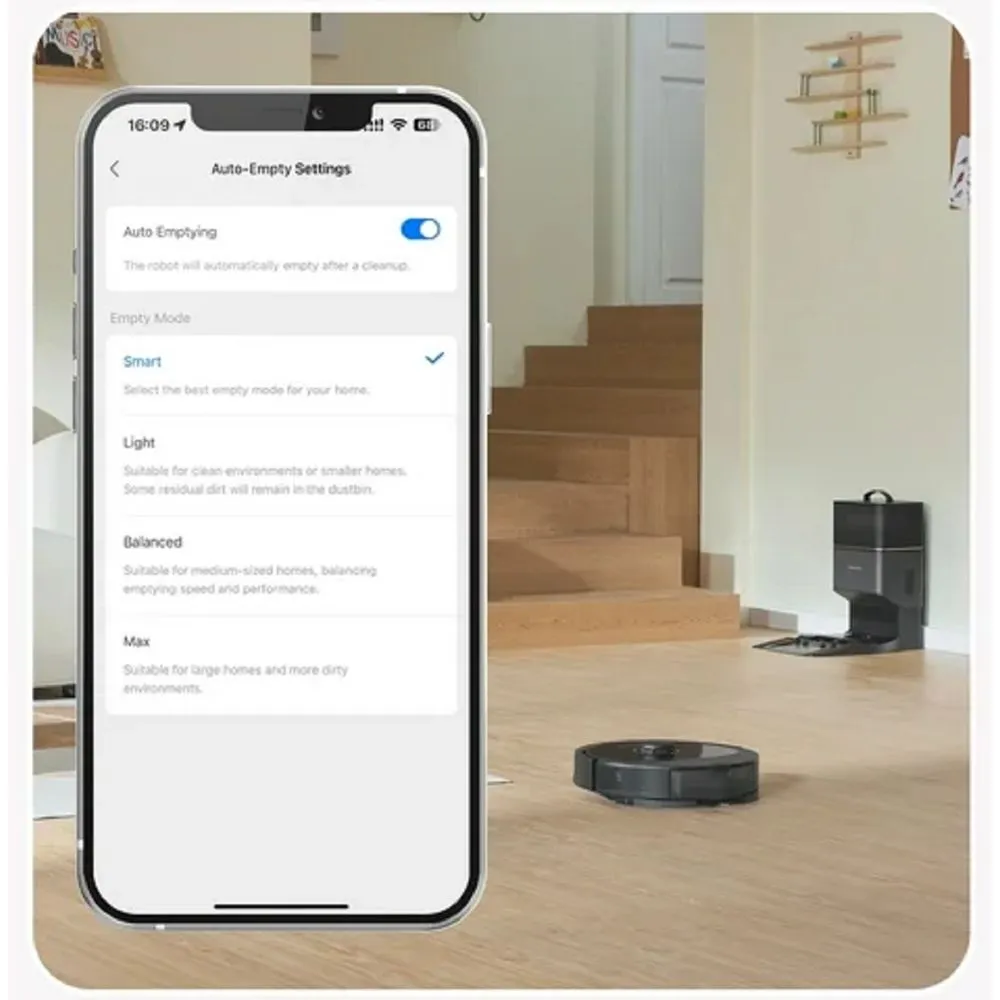 Roborock Q85Max  Robot Vacuum and Mop with Self-Emptying Obstacle Avoidance LiDAR Navigation 5500Pa Suction Power and App Control(Black)