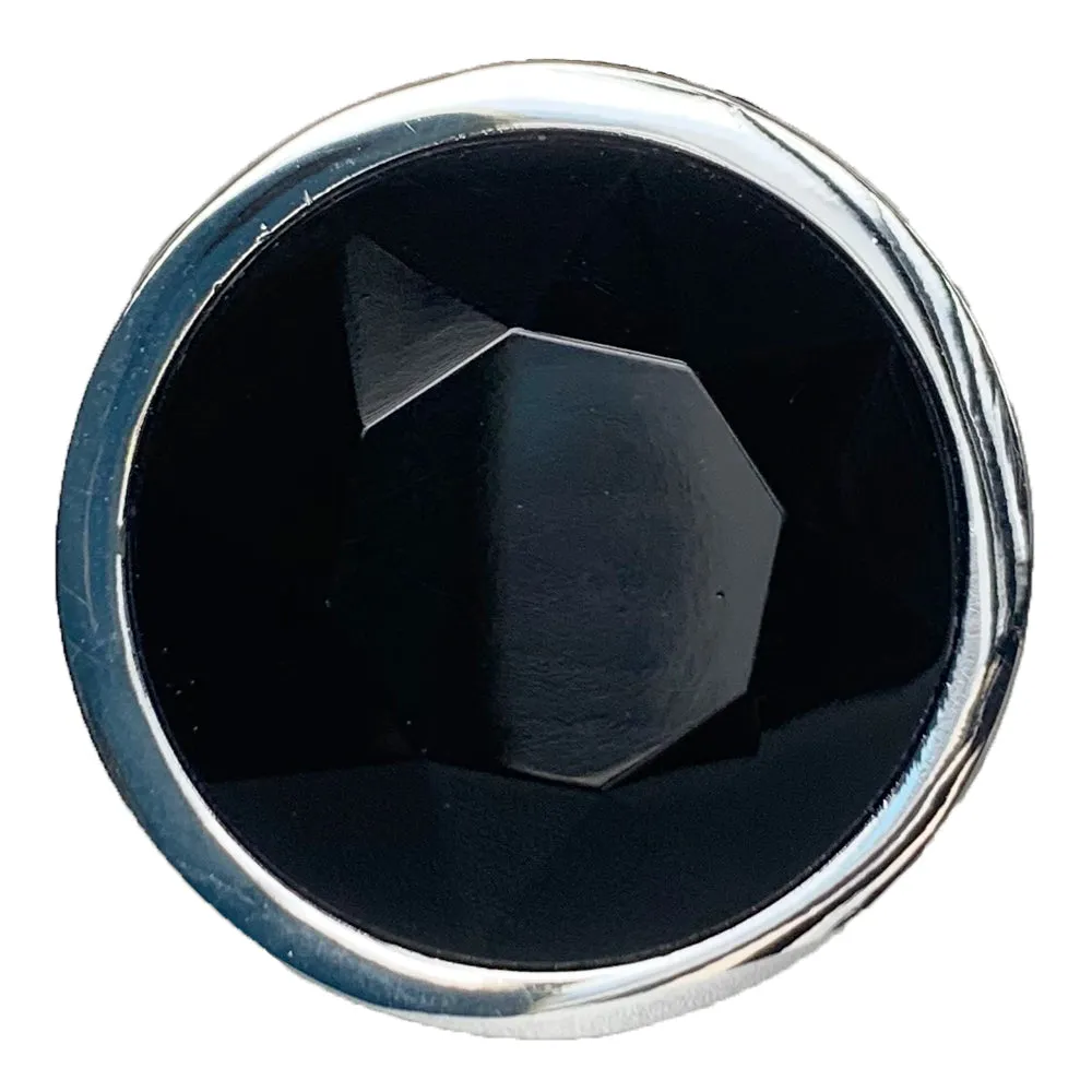 Seamless Metal Butt Plug With Round Gem - Medium