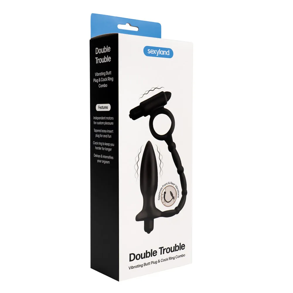 Sexyland Double Trouble Vibrating Butt Plug & Cock Ring Combo