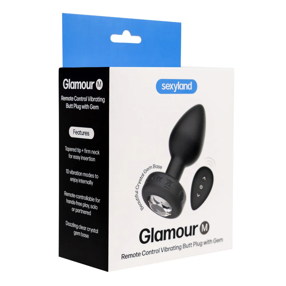 Sexyland Glamour Remote Control Vibrating Gem Butt Plug - Medium