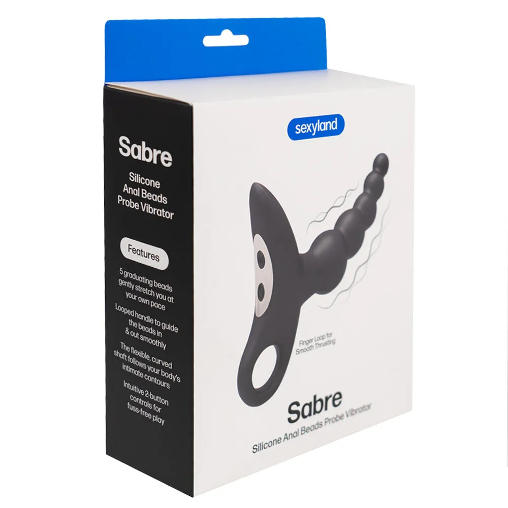 Sexyland Sabre Vibrating Silicone Anal Beads Probe With Handle