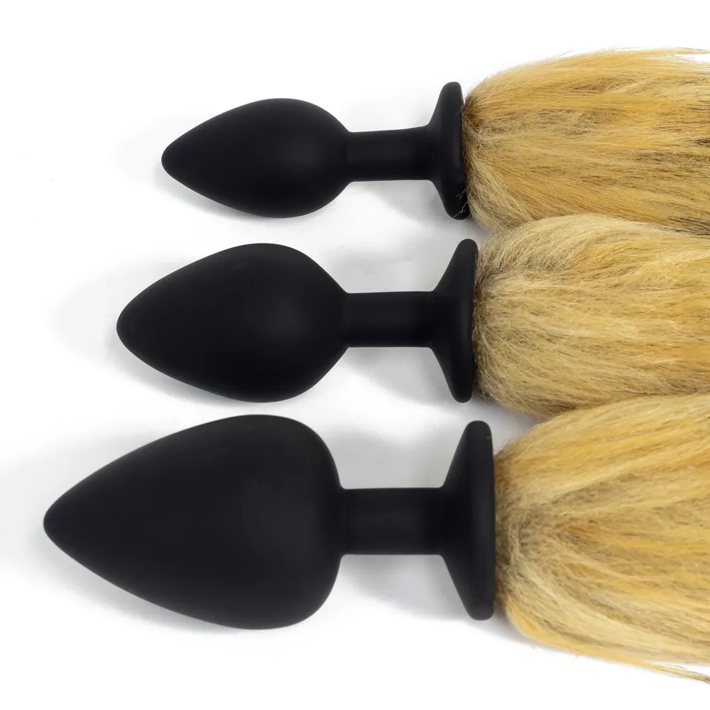 Silicone Anal Plug With Natural Brown Tail