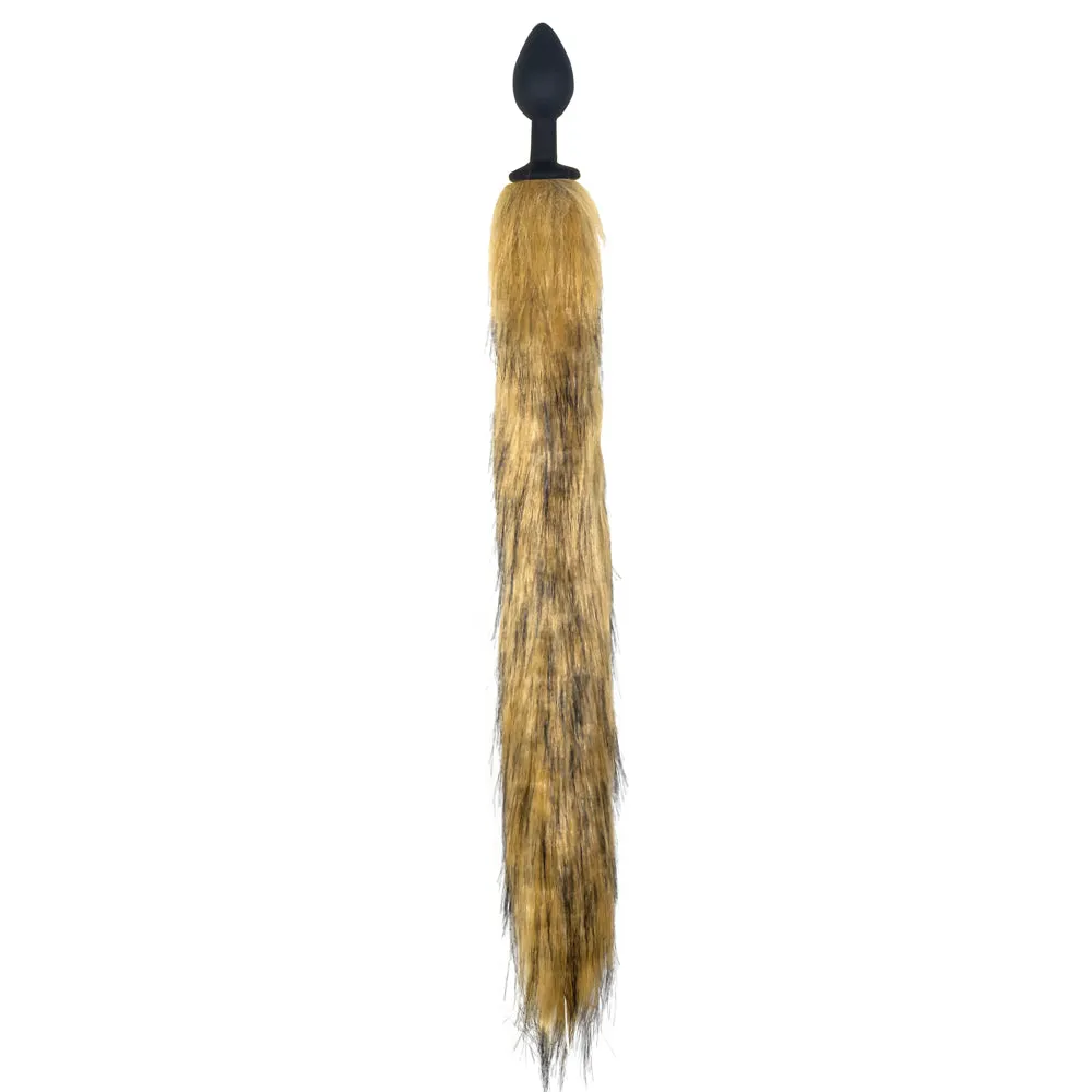 Silicone Anal Plug With Natural Brown Tail