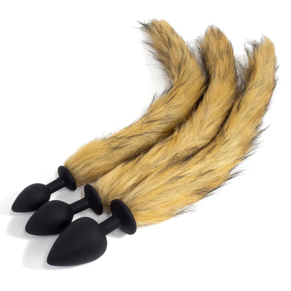 Silicone Anal Plug With Natural Brown Tail