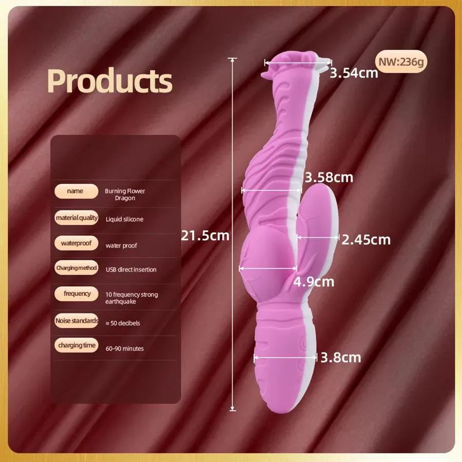 Silicone Flower Rabbit Vibrator for Women