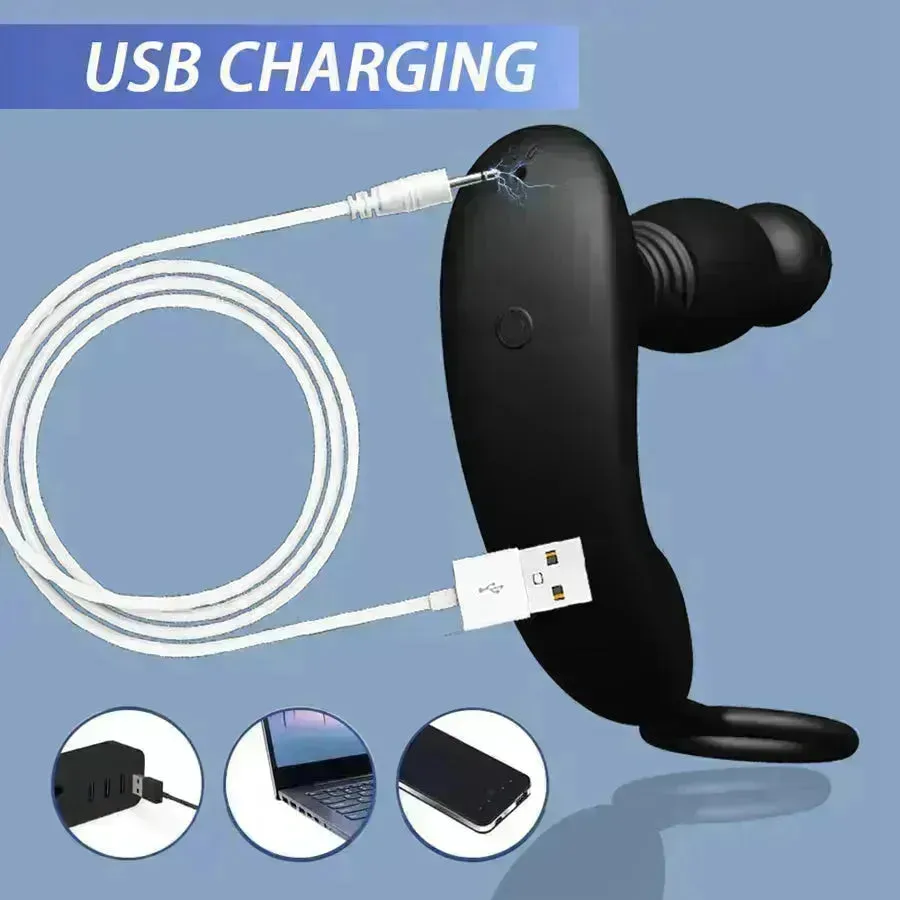 Smart App Controlled Thrusting Prostate Stimulator