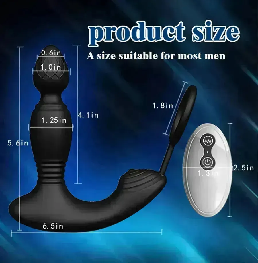 Smart App Controlled Thrusting Prostate Stimulator
