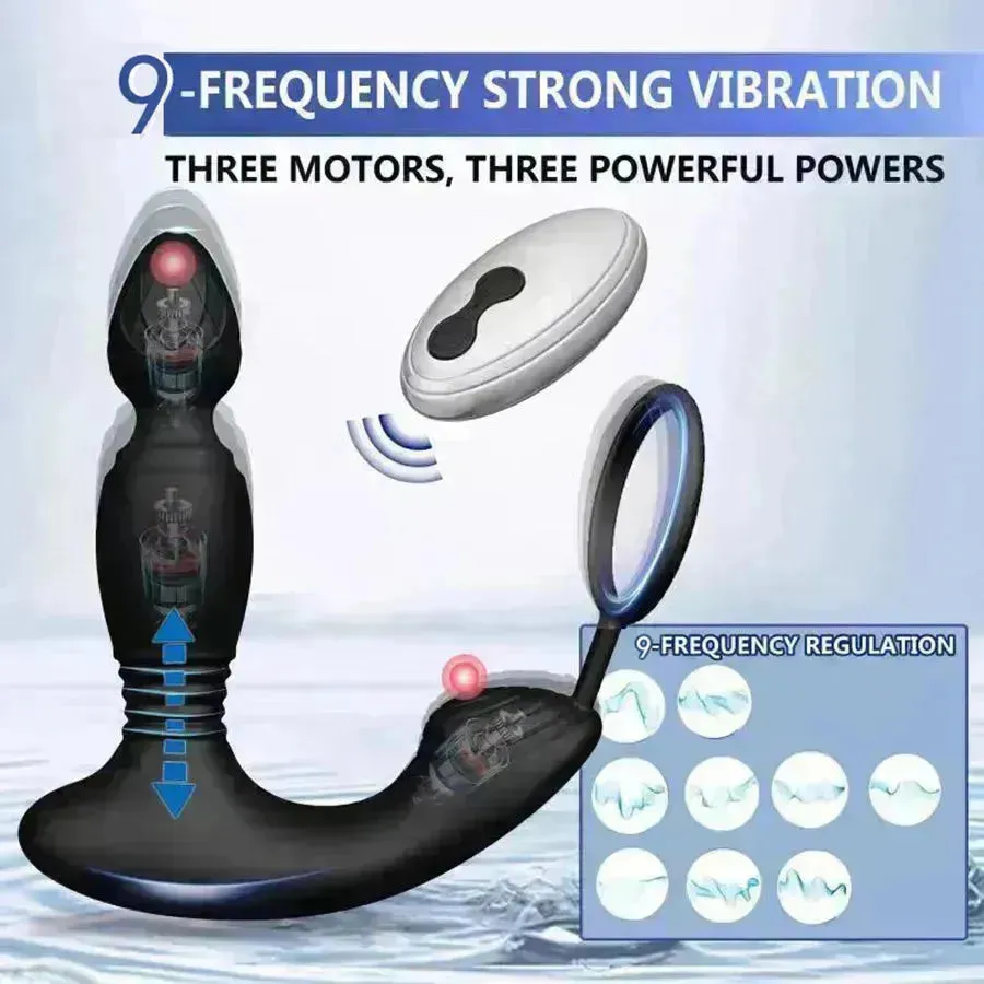 Smart App Controlled Thrusting Prostate Stimulator