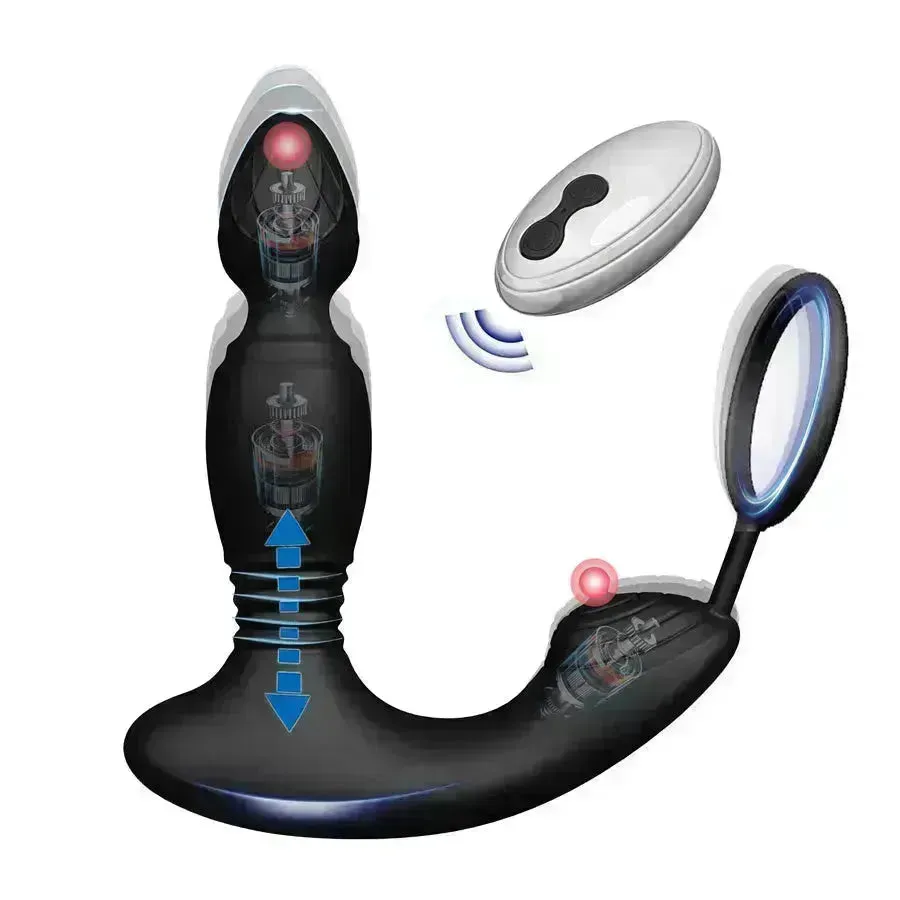Smart App Controlled Thrusting Prostate Stimulator