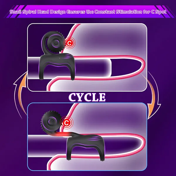 Snail Vibrating Penis Ring with Clitoral Stimulator Couple Sex Toy