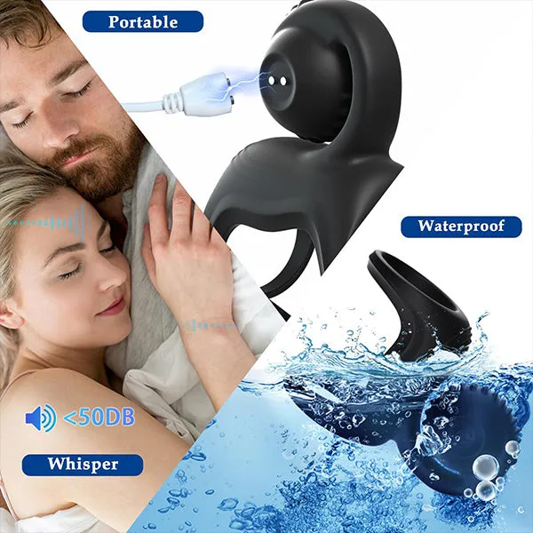 Snail Vibrating Penis Ring with Clitoral Stimulator Couple Sex Toy