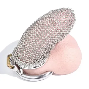 Stainless Steel Gauze Male Chastity Cage (Large)