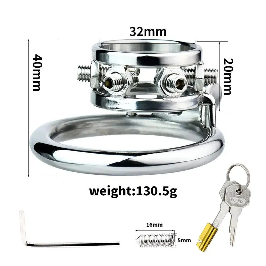 Steel Male Chastity Cage Belt BDSM Toy