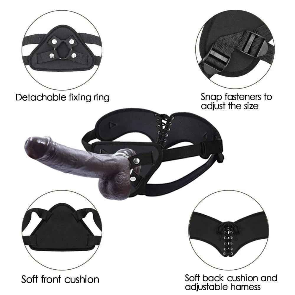 Strap-on Dildo Realistic Silicone Dildo Wearable Sex Harness for Couple Pegging