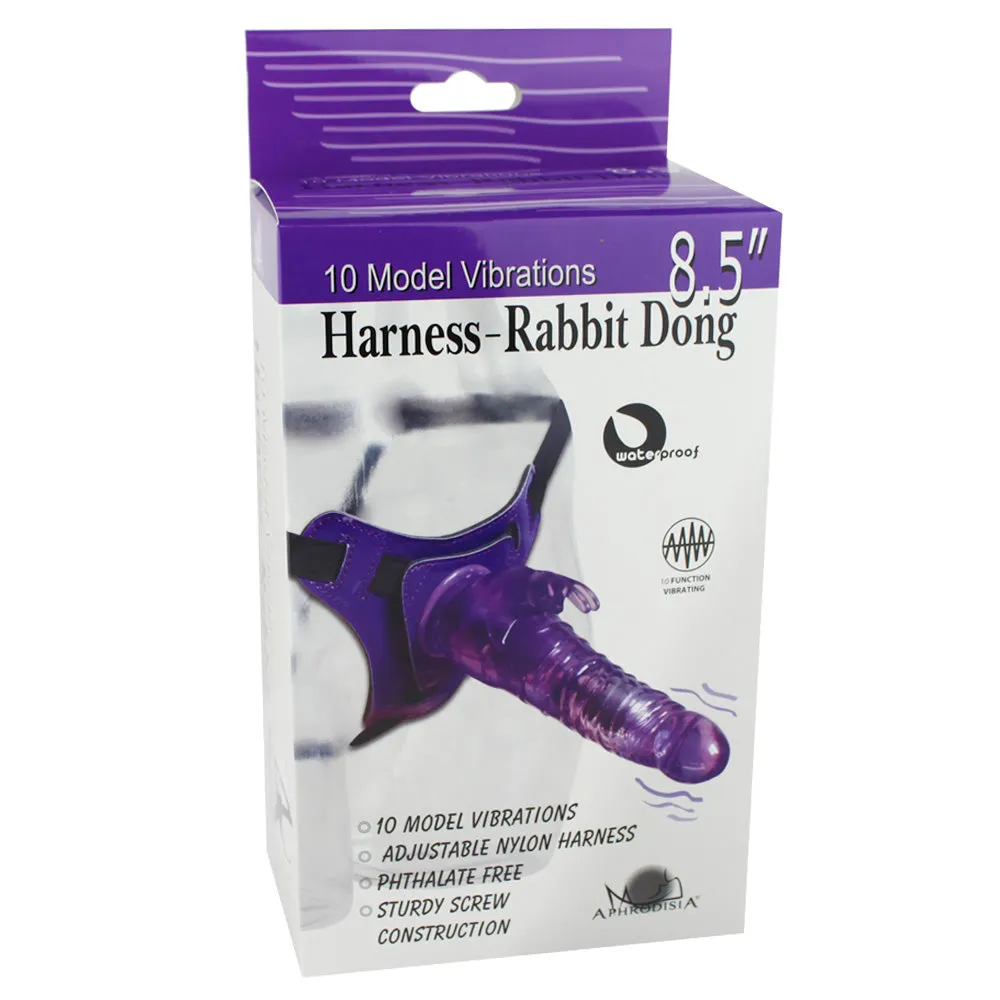 Strap-On Harness & 10-Mode Vibrating Rabbit Dildo Set
