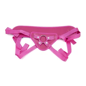 Strap On - Harness Vegan Leather  with Corset Style Back - Pink