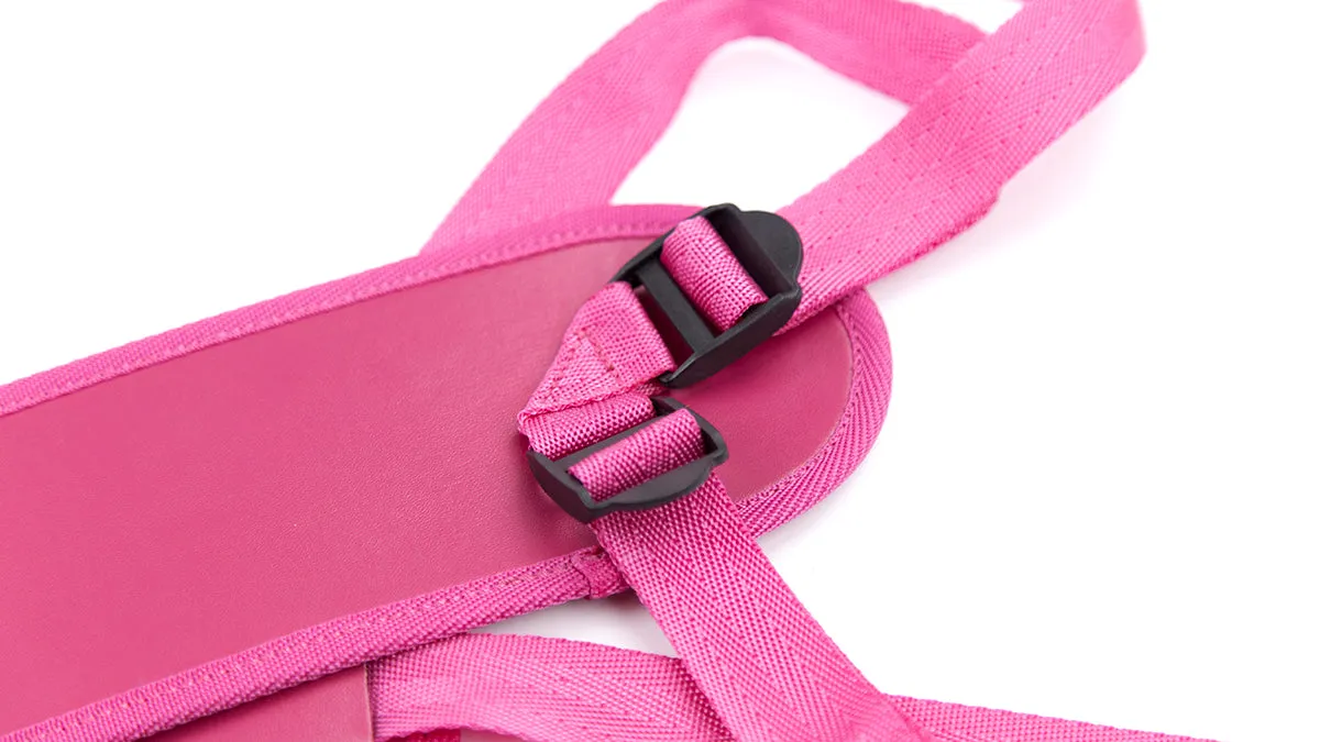 Strap On - Harness Vegan Leather  with Corset Style Back - Pink