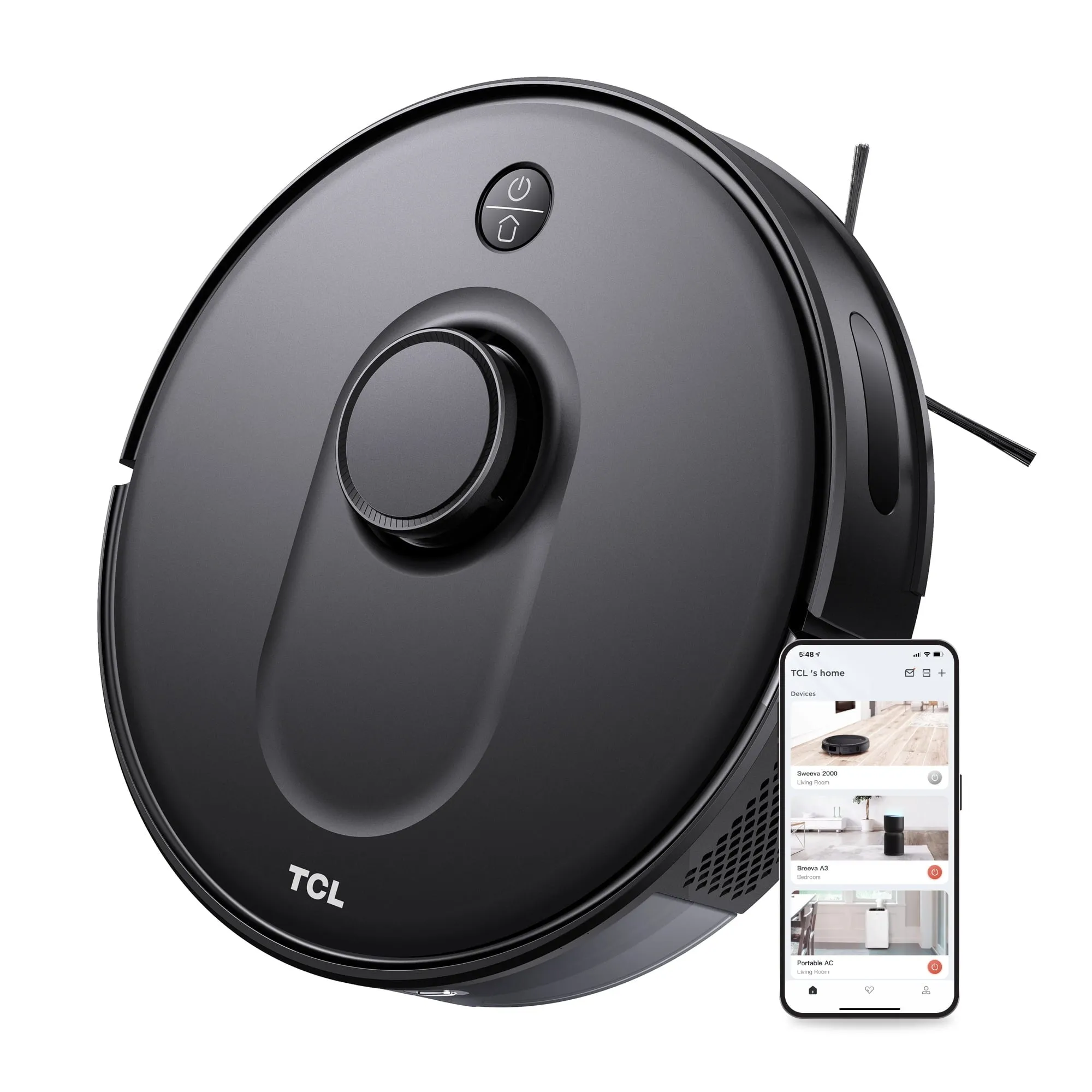 TCL RV6014B Sweeva 6000 Smart Robot Vacuum, Black