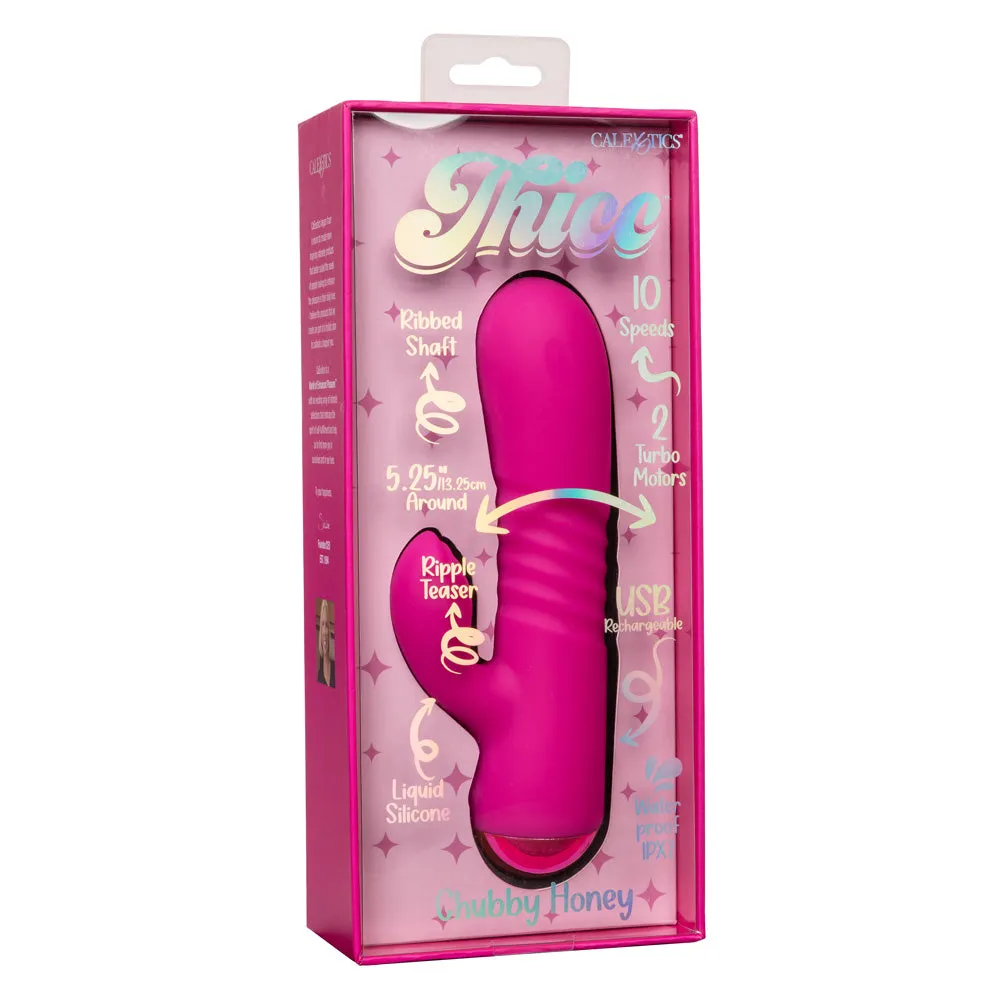 Thicc Chubby Honey Girthy Ribbed G-Spot Rabbit Vibrator
