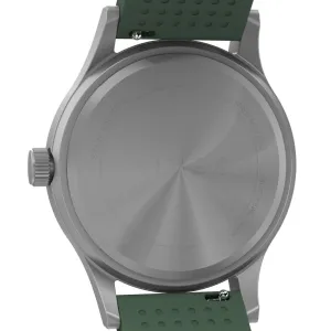 Timex TW4B301009J Men's Expedition Scout 40mm Watch - Green Silicone Strap, Natural Dial, IP Steel Case
