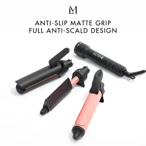 US Plug 3 in 1 Instant Heating Curling Iron Set with Interchangeable Straightener for All Hair Types