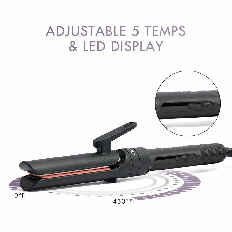 US Plug 3 in 1 Instant Heating Curling Iron Set with Interchangeable Straightener for All Hair Types