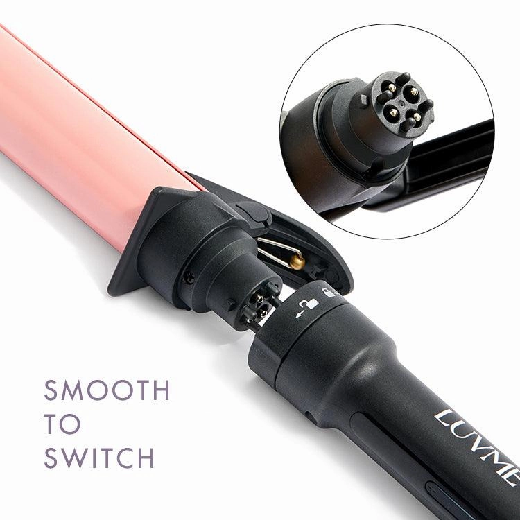 US Plug 3 in 1 Instant Heating Curling Iron Set with Interchangeable Straightener for All Hair Types