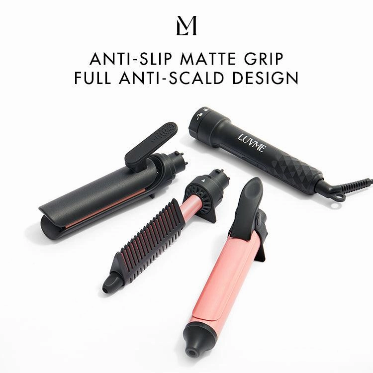 US Plug 3 in 1 Instant Heating Curling Iron Set with Interchangeable Straightener for All Hair Types
